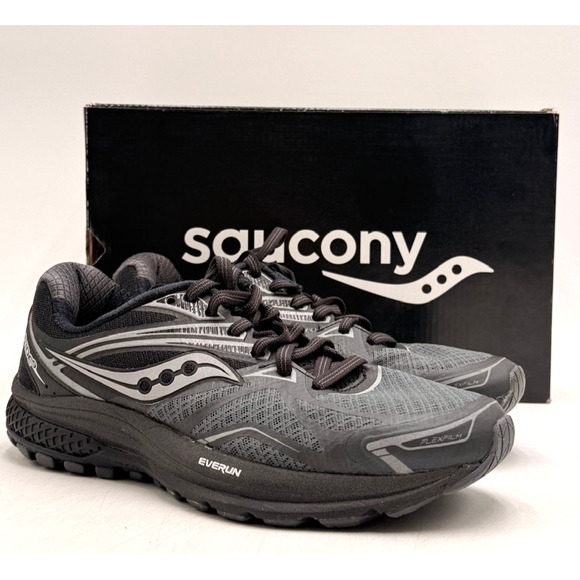 Saucony RIDE 9 REFLEX Women's NEW Running Sneaker Black US Size 7 - Picture 1 of 11